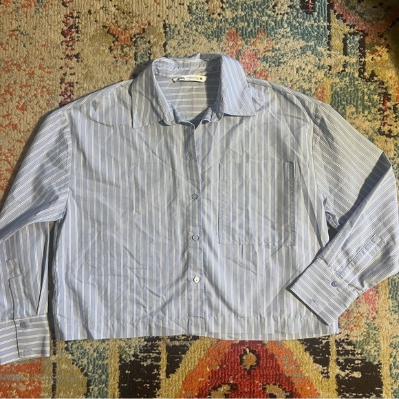 Zara button down shirt cropped size XS oversixed - Picture 1 of 7